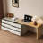 L-shaped Desk with a Telescopic Design and 6 Storage Drawers for Home Office