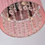 Modern Pink Fabric Shade Crystal Flush Mount, 11", E14 base (No Bulb)