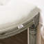 Banc en demi-cercle de bout de lit capitonné avec banc d'entrée en bois d'hévéa, blanc cassé