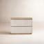 Mariella Nightstand-Beige Painted Linen