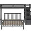 Lit mezzanine avec compartiment de rangement gris pour garder votre chambre propre et bien rangée-2063973970