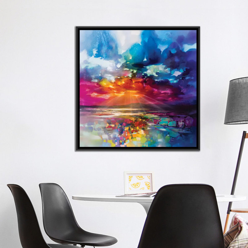 « sun energy energy » par scott naismith-reproduction d’art, H 37 po x l 37 po x P 1,5 po, Toile avec cadre noir