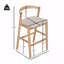 Ensemble de 2 chaises de salle à manger, tabouret de bar en bois d'hévéa