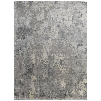 Teyvon Modern Distressed Gray Area Rug
