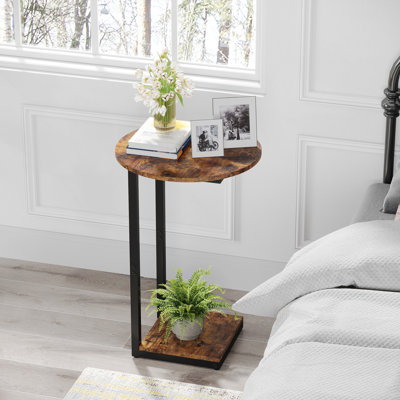 Gregert Tray Top C End Table Side Table with Storage, Round Table Top Design