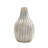 Cole and Grey Bamboo Wood Brushed Blue Decorative Vase with Cream Accents and White Stripes
