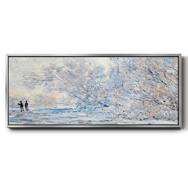 «The Hoarfrost at Giverny», 1885 - Reproduction sur toile flottante, Argent, H 8 po x l 20 po x P 1,5 po
