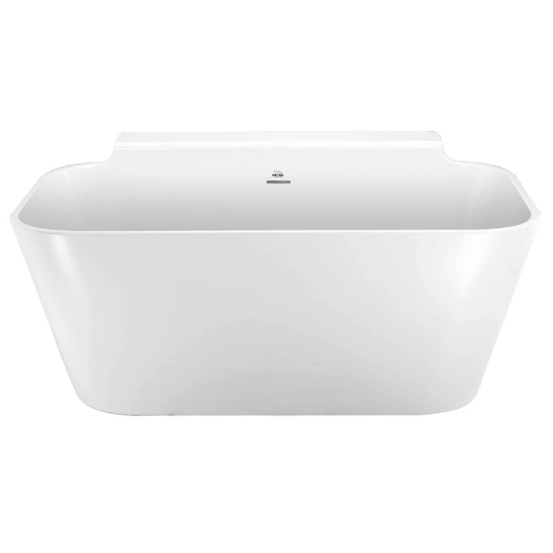 Richmond 57'' L Soaking Bathtub, Glossy White, Polished Chrome