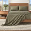 Heathered Cotton Blend Flannel Sheet Set-957236980-957236977