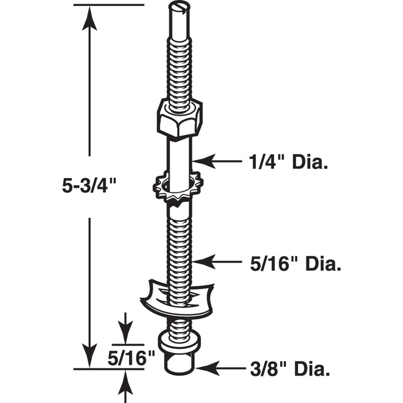 Bi-Fold Door Bottom Pivot Rod, 5-13/16 in.