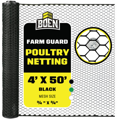 Boen Green Plastic Hex Chicken Wire 2 ft x 25 ft, Plastic Fence Poultry Netting for Temporary or Semi Permanent Enclosures, Deer Netting Fence