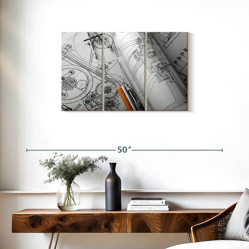 Senne Technical Drafts, 20" H x 33" W