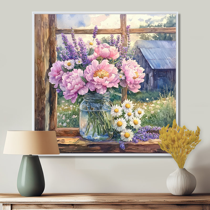 Art mural sur toile Durene Blush, Impression encadrée flottante, H 30 po x l 30 po, Blanc