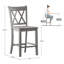Tabouret de bar et de comptoir en bois massif Fortville-1013470723-1065079235