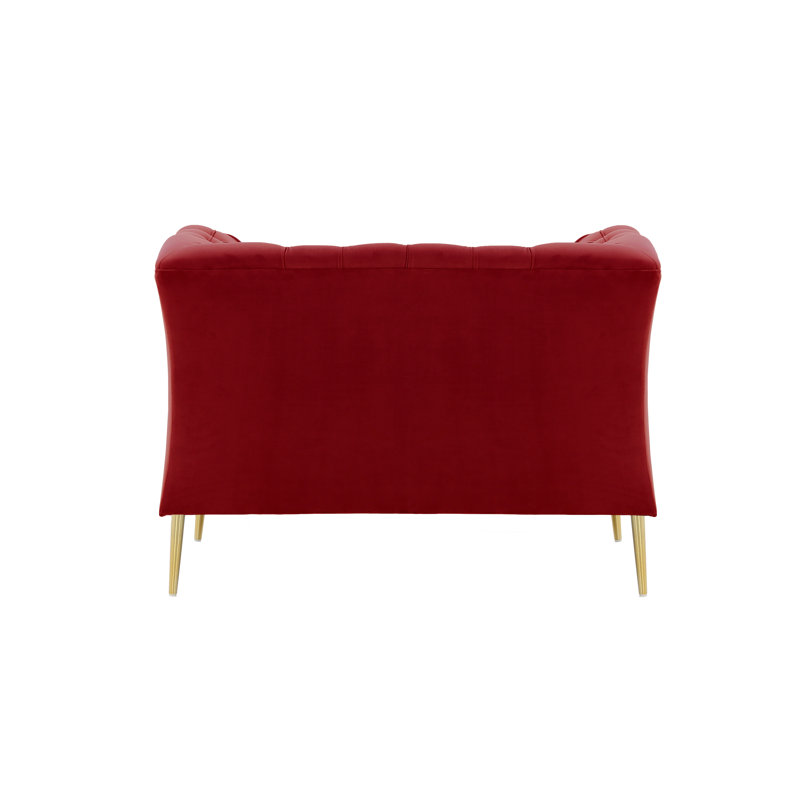Septimus Upholstered Chesterfield Chair, Red