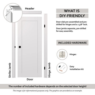Avon 07 3H DIY-Friendly Paneled Manufactured Wood Paneled Standard Door