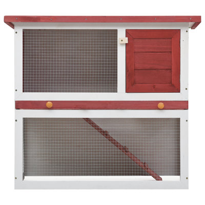 Rabbit Hutch Bunny Cage House with Pull Out Tray Ramp Solid Pine Wood