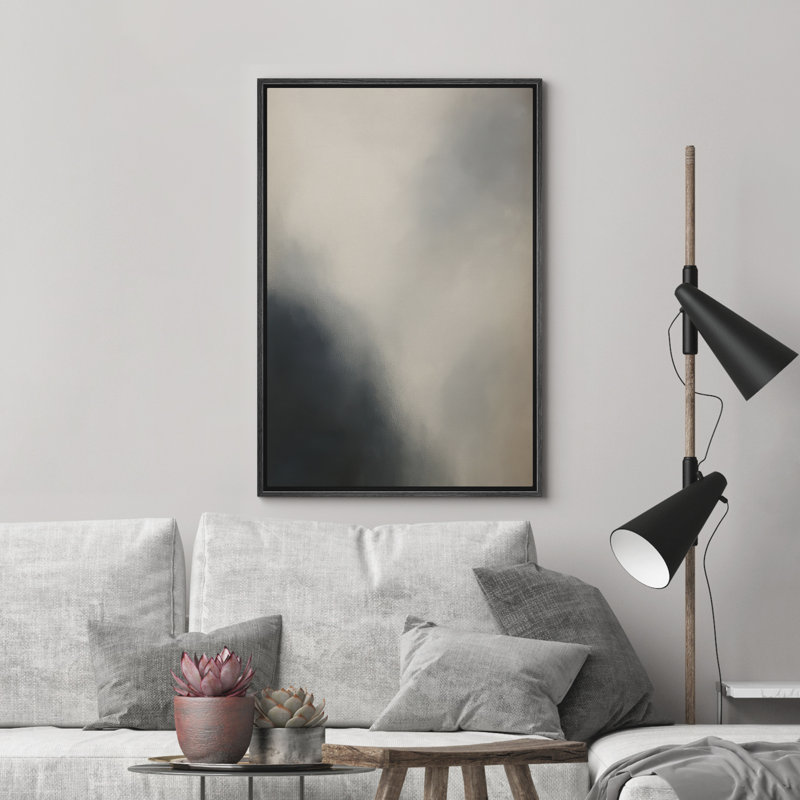 Reproduction d'art abstrait sur toile encadrée pour décoration intérieure moderne, H 24 po x l 16 po, Noir