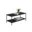 Ensemble de table rustique 3 pièces Table basse 1X Table de bout 2X Table de bout style minimaliste à deux niveaux avec finition noire-858692047