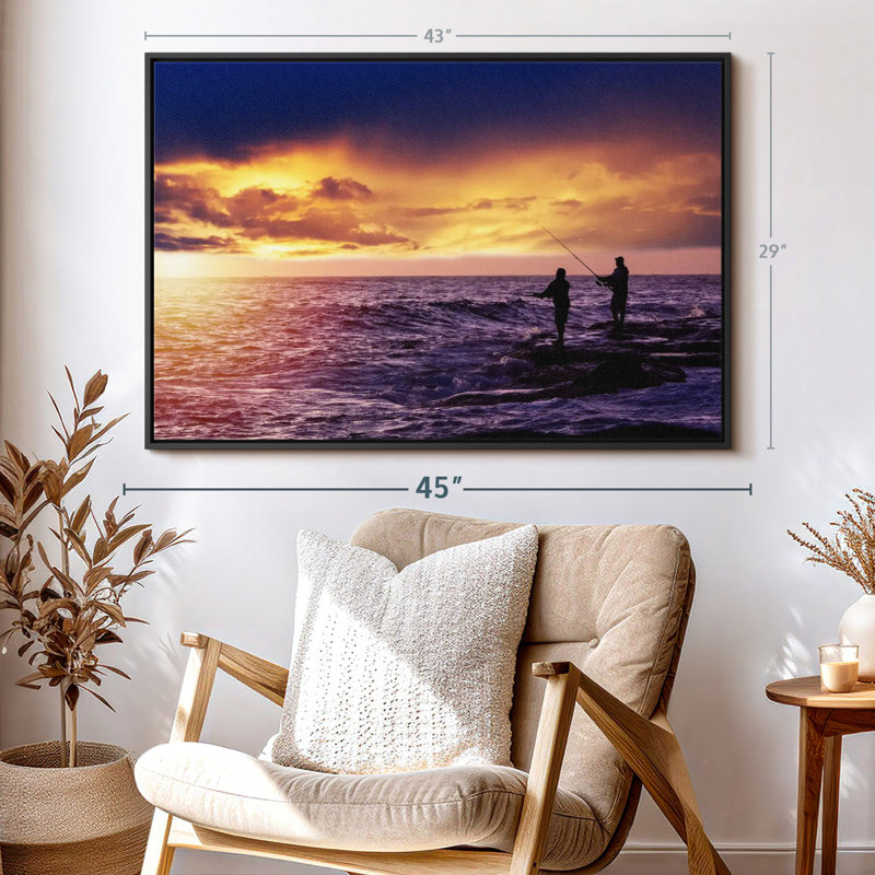 Impression sur toile Sunrise Fishing, H 29 po x l 43 po