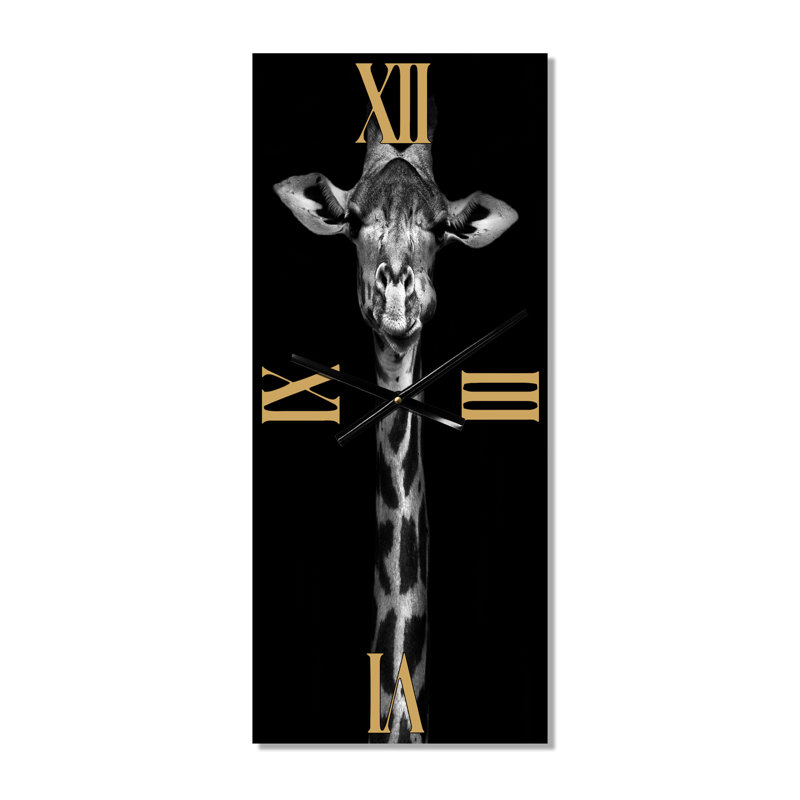 Portrait d'une horloge murale girafe, Petit