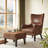 Gunner Hi-Back Upholstered Accent Chair With Ottoman-401455505-401455504