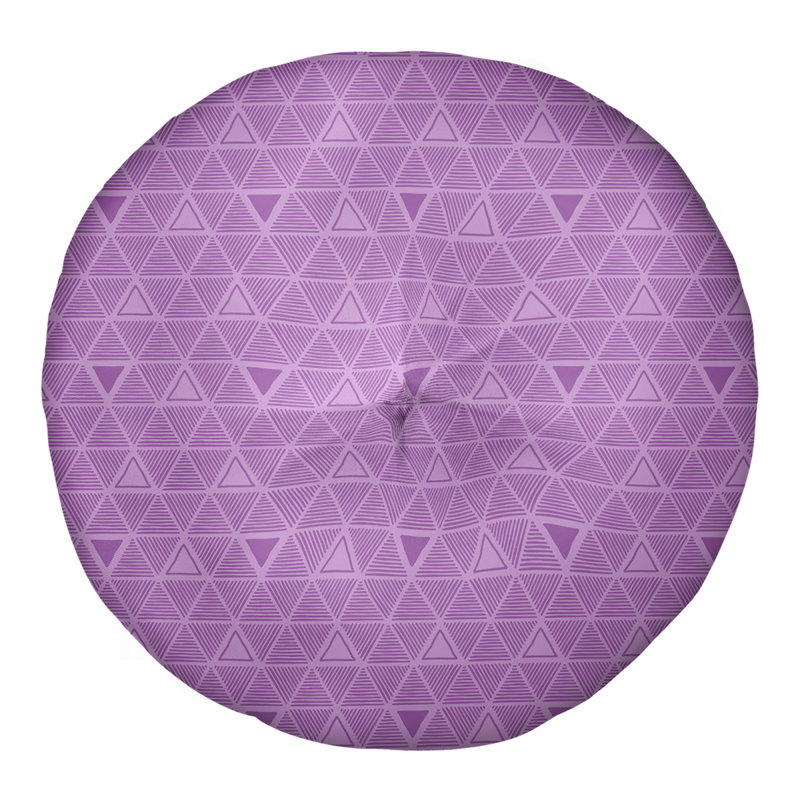 Coussin de sol classique à motif de triangles dessinés à la main, 30 po x 30 po, Fleur