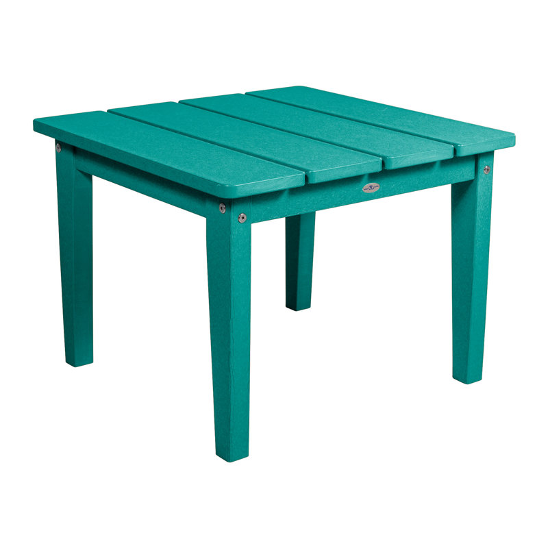 Middendorf Adirondack Outdoor Patio Table, 17" H x 22.75" W x 22.75" D, Seaglass Blue