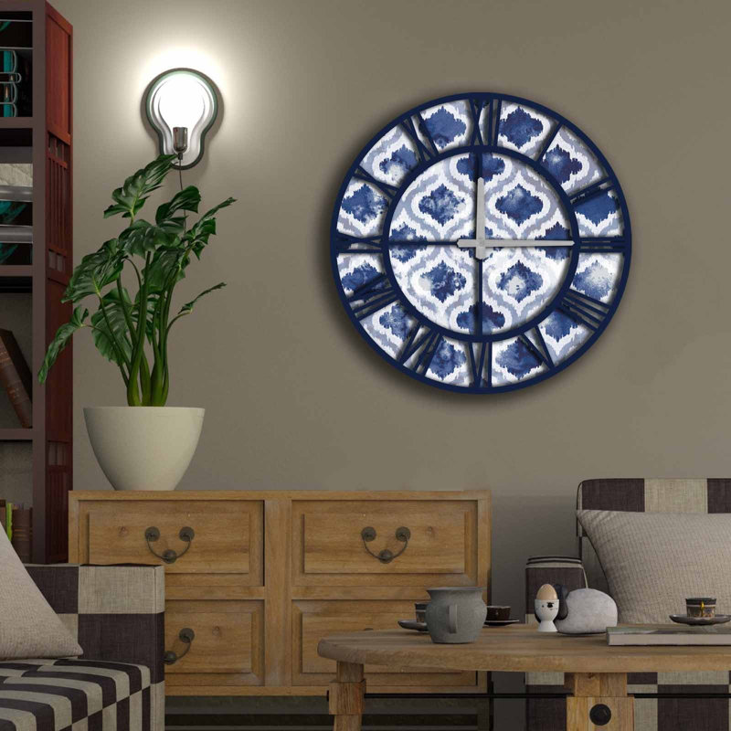 Horloge murale décorative élégante, 19,7 po de diamètre, 100% panneau de fibres à densité moyenne avec une épaisseur de 0,2 po | Nécessite 1 pile AA (non incluse) | Parfait pour la décoration intérieure, l'esthétique moderne et l'élégance intemporelle