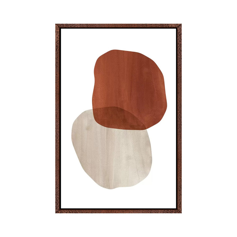 Terracotta And Beige Organic Shapes by Whales Way - Print on Canvas, 152.4cm H x 101.6cm W x 3.81cm D