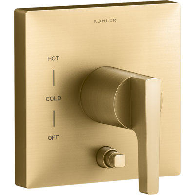 Honesty Valve Trim With Push-Button Diverter And Lever Handle For Rite-Temp(R) Pressure-Balancing Valve, Requires Valve