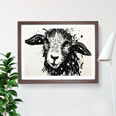 Sheep Paint Splatter Abstract - Framed Print