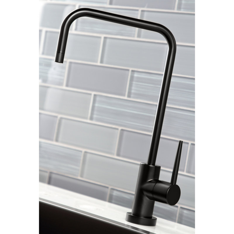 Kingston Brass New York Single-Handle 1-Hole Deck Mount Water Filtration Faucet, Matte Black