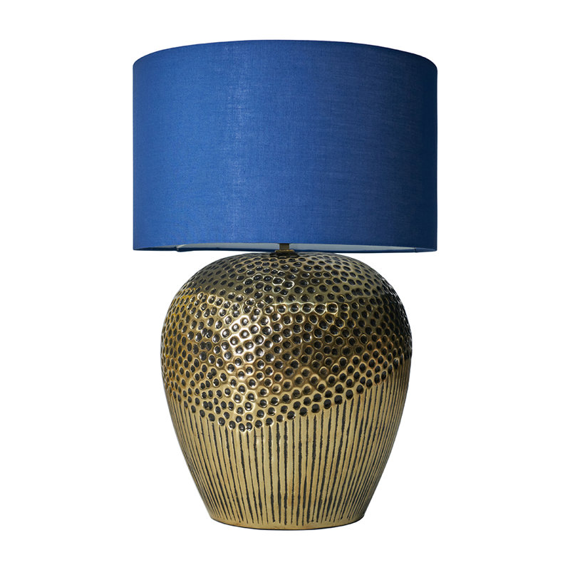 Metal Table Lamp, No, Navy Blue