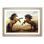 Two Wild Stallion Horses in Abstract - Picture Frame Painting Print-55778351-55778353
