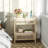 Fernwood Rattan Nightstand with Double Drawer
