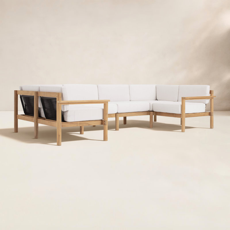 Haven Outdoor - Seat Patio Sectional, Sunbrella Canvas, 6