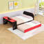 Lit de jour double avec lit gigogne simple et bureau USB-935673478