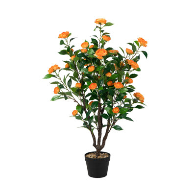 102cm Faux Flowering Tree in Cement Pot