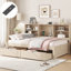 Lit de jour simple avec buffet, port, tablettes latérales Space Design, tiroirs, coloriage naturel