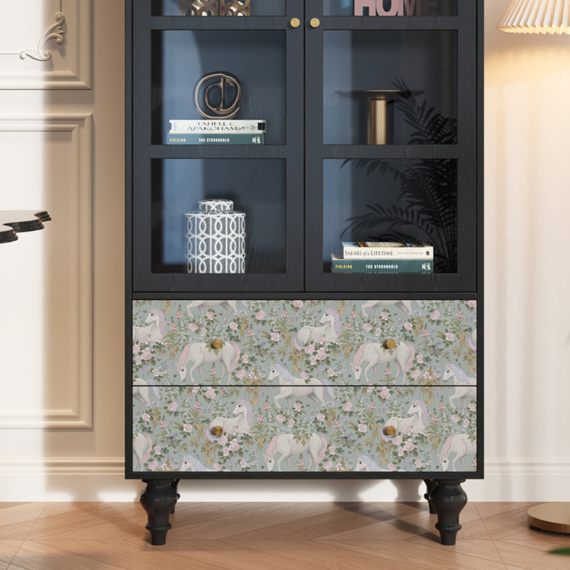 Vitrine en bois massif Vintage