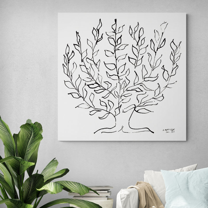 Plain Tree by Henri Matisse - Closed Corner Frame Print on Canvas, 51cm H x 51cm W x 4cm D