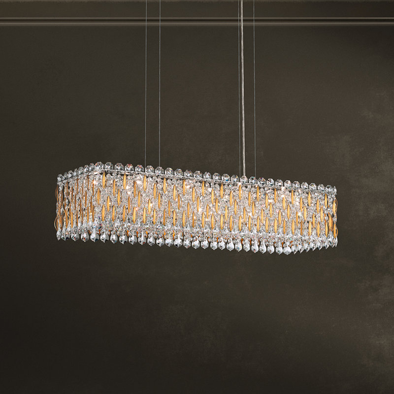 Sarella 13 Light 37in x 12in Rectangular Chandelier in Heirloom Gold with Clear Heritage Handcut Crystals, Heirloom Gold