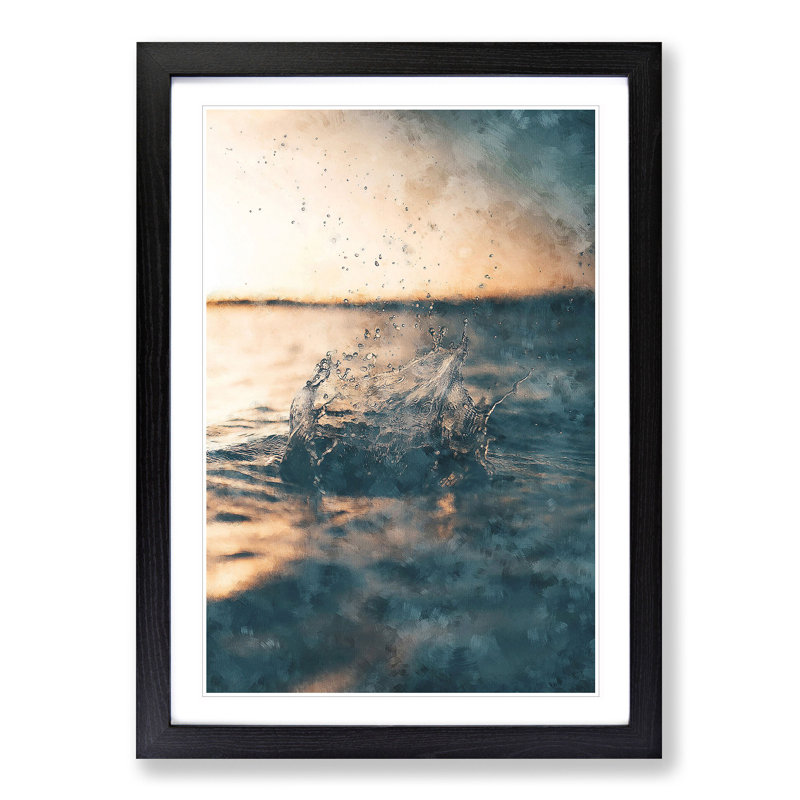 Make a Splash - Picture Frame Painting Print, 45cm H x 33cm W x 2cm D, Black Framed