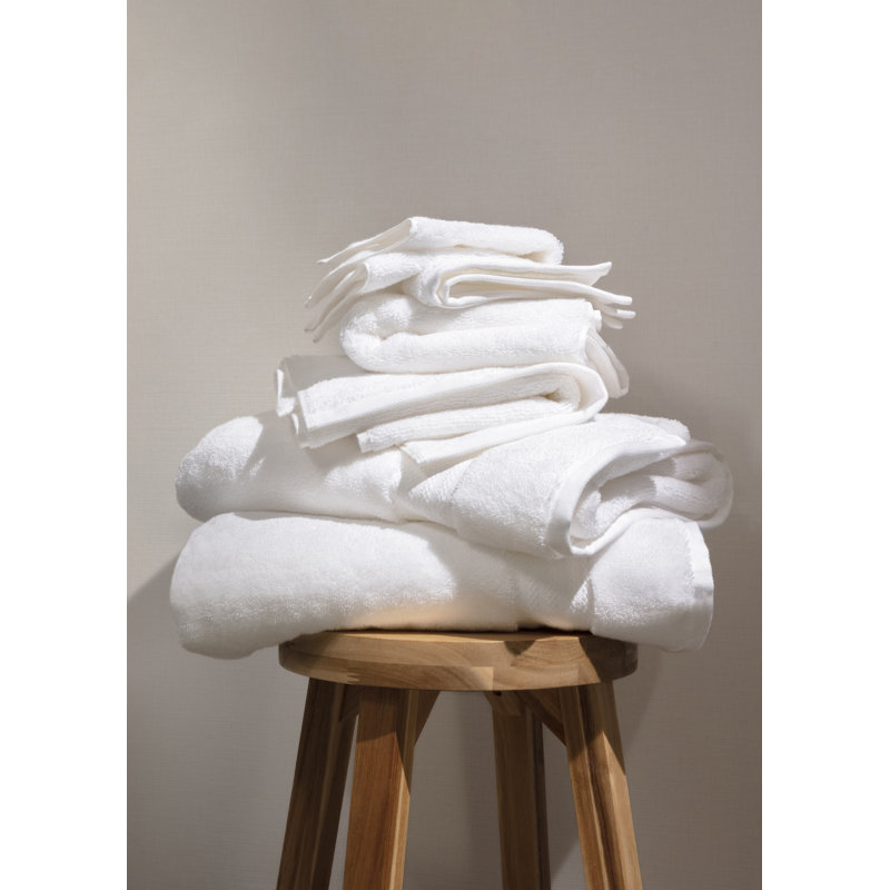 6 Piece 100% Organic Cotton Towel Set, White