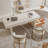 Modern Minimalist Cream-Colored Piano Lacquer 4-Drawer Desk-494988586