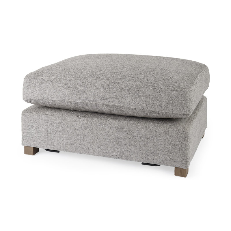 Demi-repose-pieds recouvert de tissu gris clair, Tissu gris