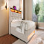 Grand lit plateforme tapissier avec système de rangement hydraulique, charge DEL et USB, naturel (sans matelas)-1025631287
