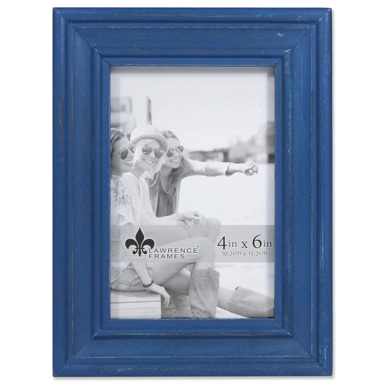 Cadre photo en bois Montesano, 4 po x 6 po, Bleu marine patiné