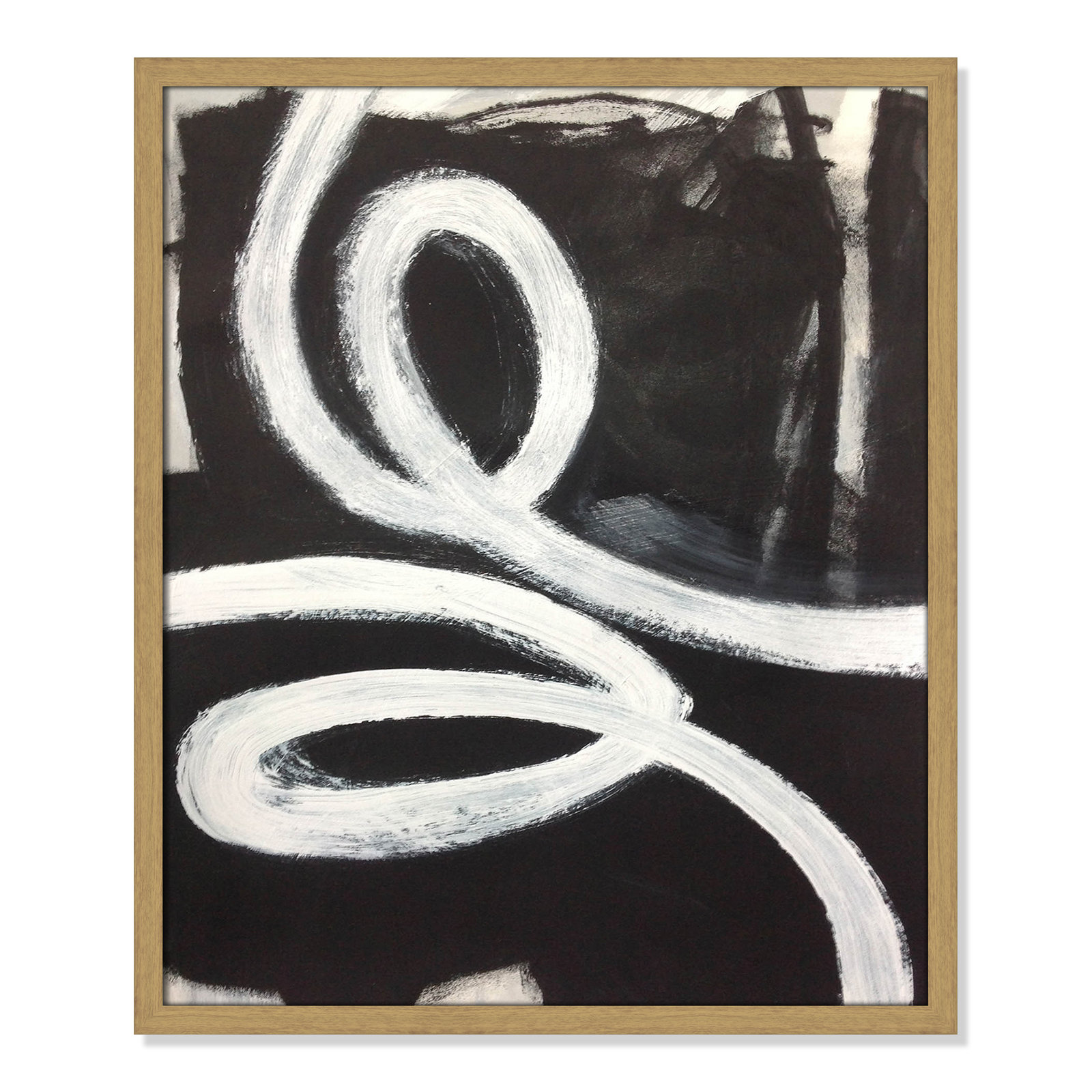 Swirly Swirls I Print, 25.5" H x 21.5" W x 0.75" D, Natural Slim Unmatted Picture Framed